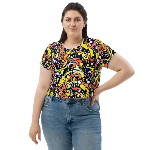 Neon Ink Safari on a Crop Tee