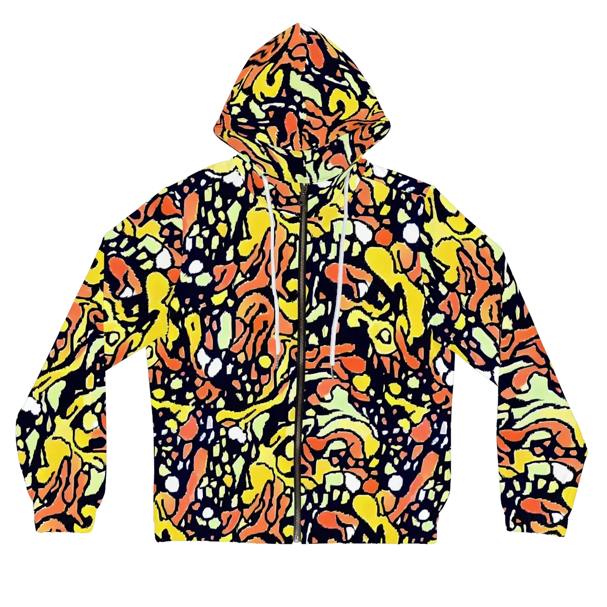 Neon Ink Safari on Women's Full-Zip Hoodie — Front