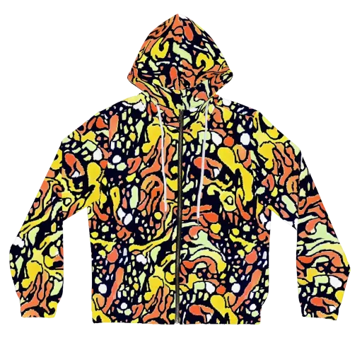 Neon Ink Safari on a Women's Full-Zip Hoodie