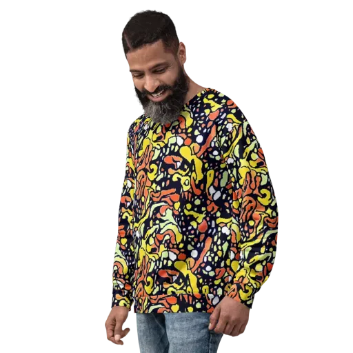Neon Ink Safari on a Sweatshirt