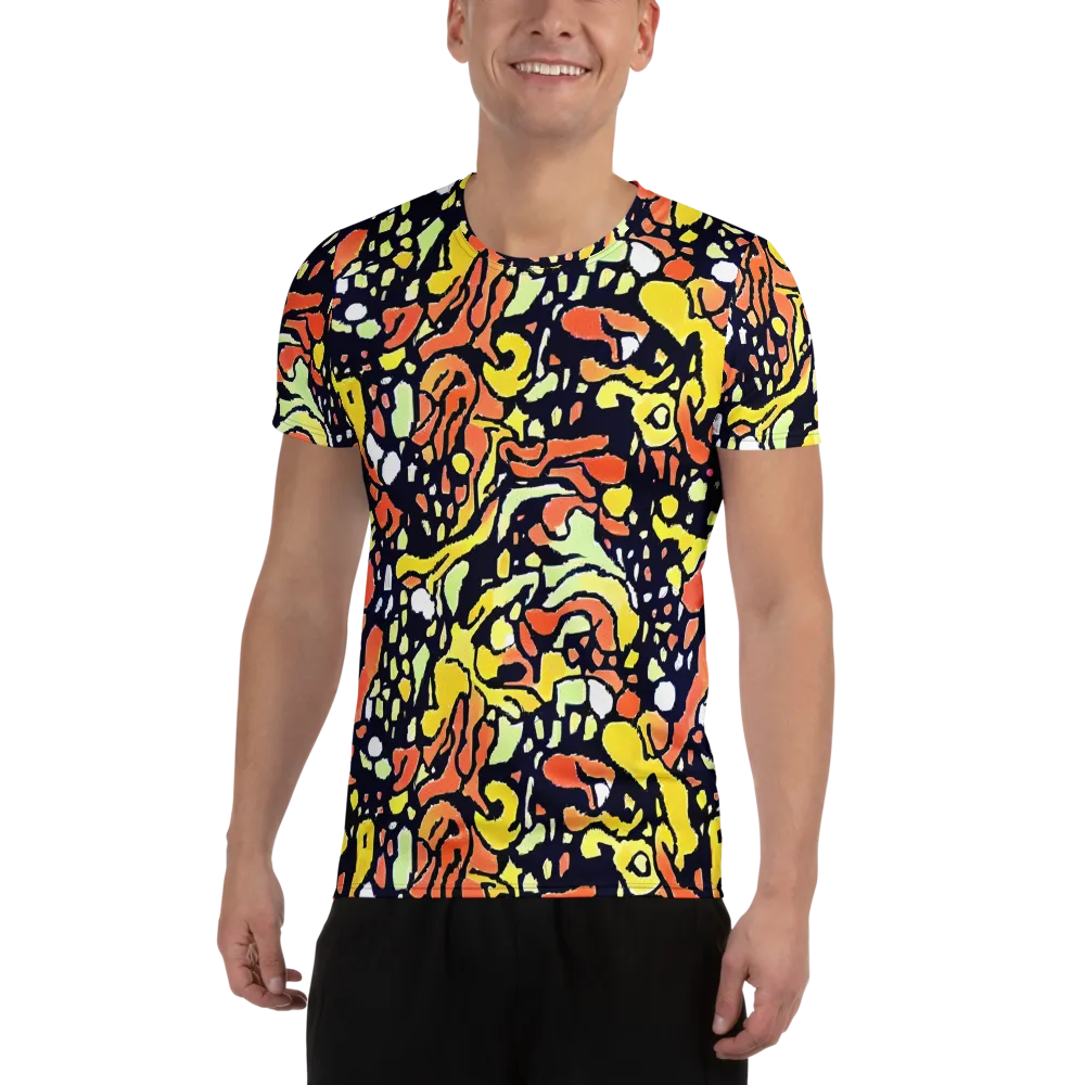 Neon Ink Safari on Men's Athletic T-Shirt — Front