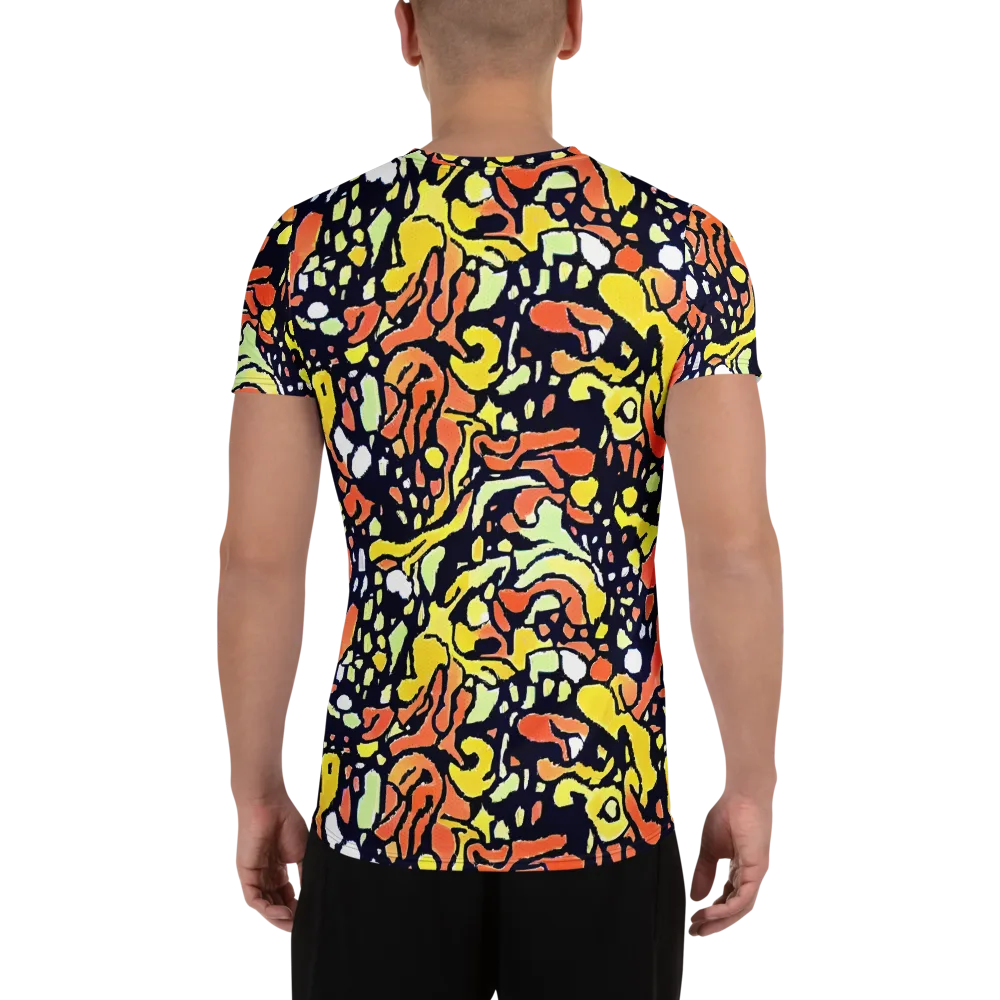 Neon Ink Safari on Men's Athletic T-Shirt — Back