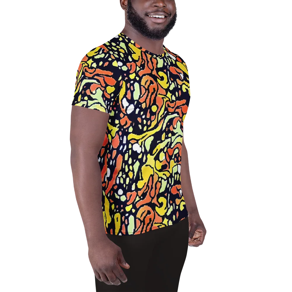Neon Ink Safari on Men's Athletic T-Shirt — Right