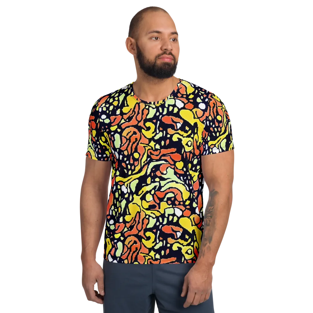 Neon Ink Safari on Men's Athletic T-Shirt — Front