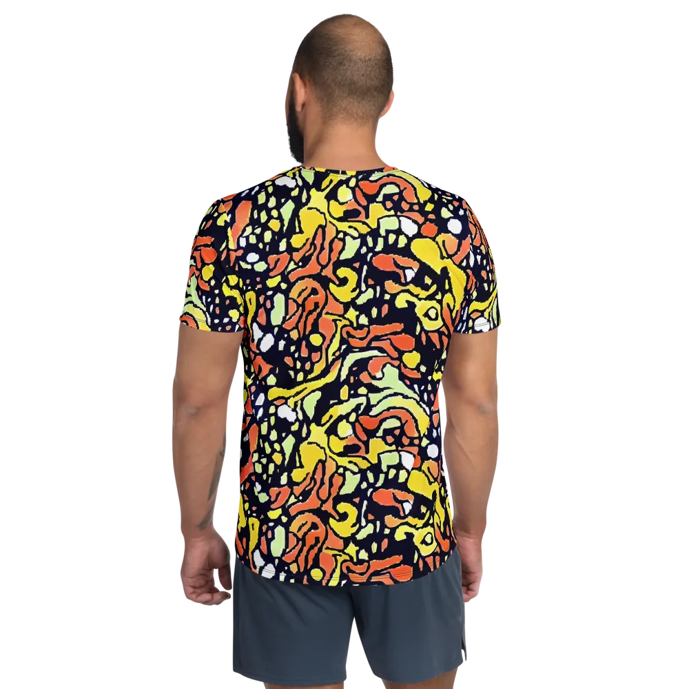 Neon Ink Safari on Men's Athletic T-Shirt — Back