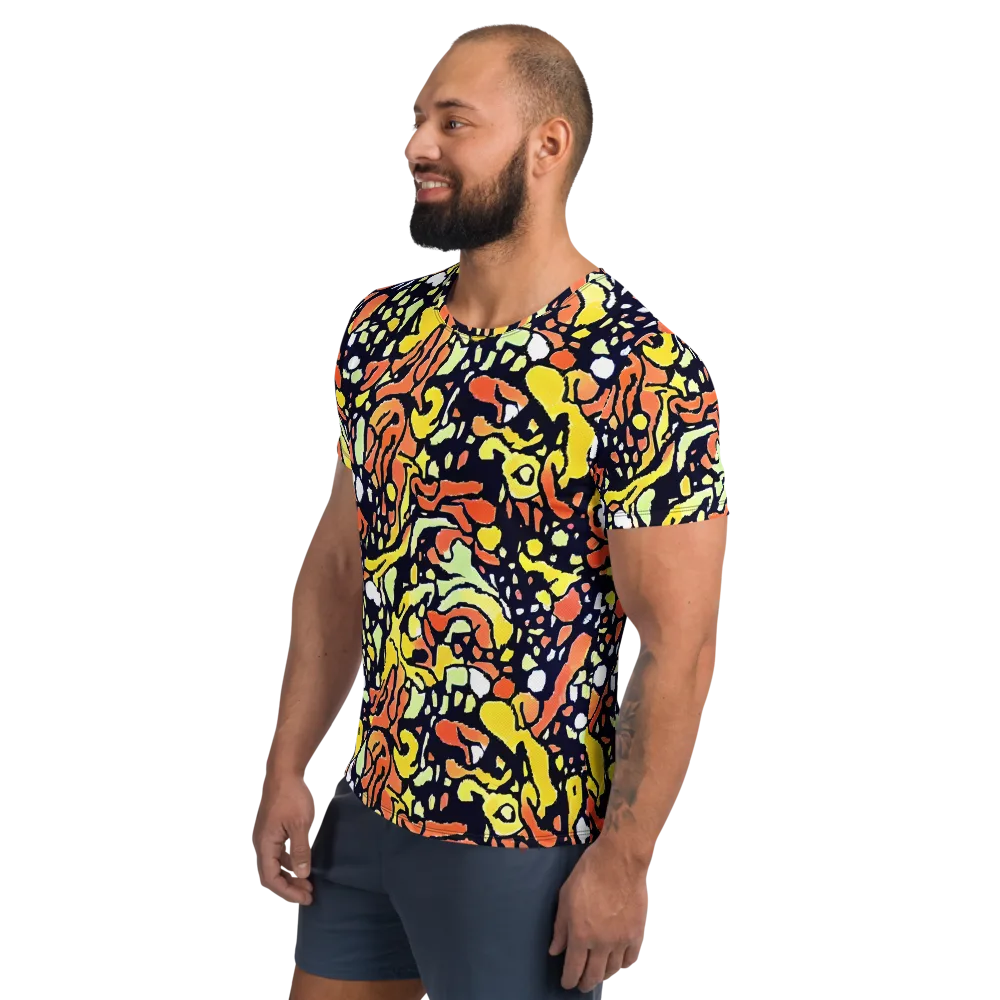 Neon Ink Safari on Men's Athletic T-Shirt — Left