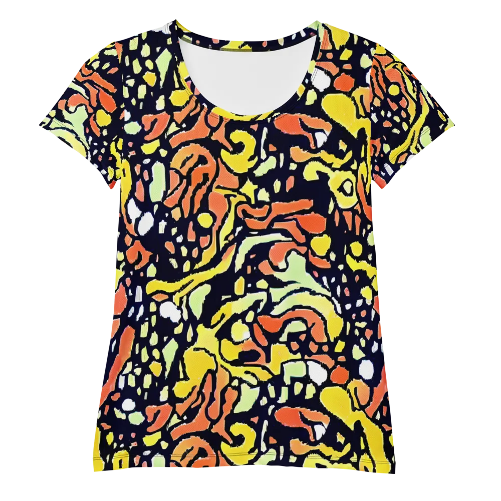 Neon Ink Safari on Women's Athletic T-Shirt — Front