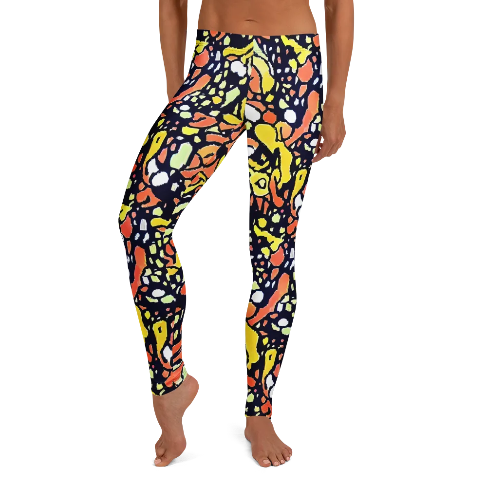 Neon Ink Safari on Leggings — Front