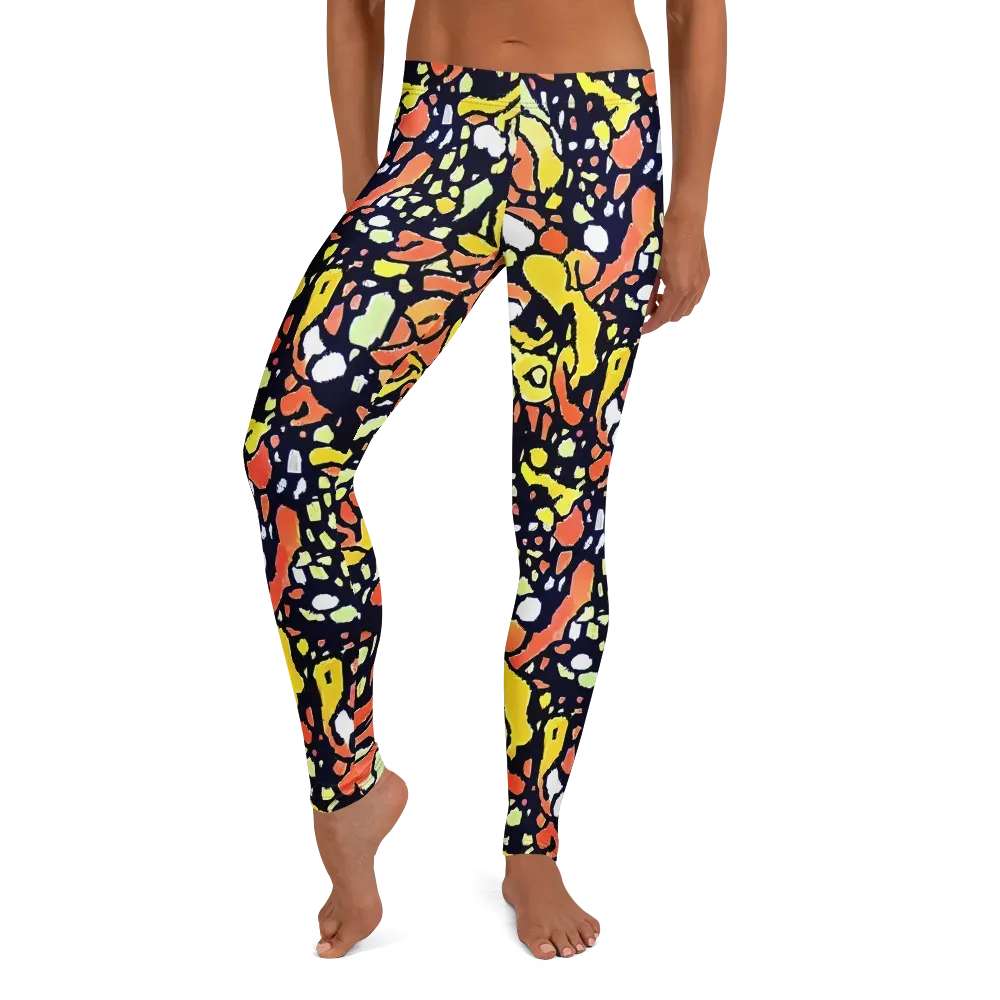 Neon Ink Safari on Leggings — Front