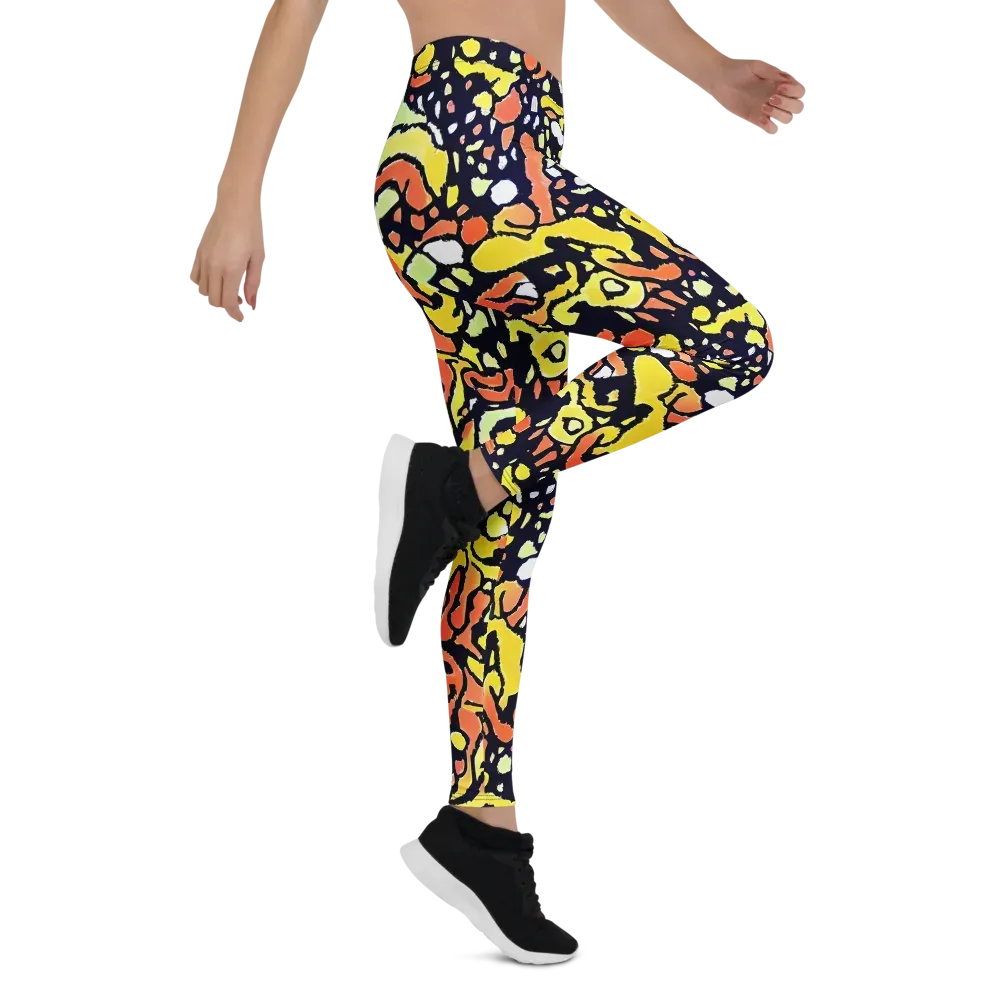 Neon Ink Safari on Leggings — Right