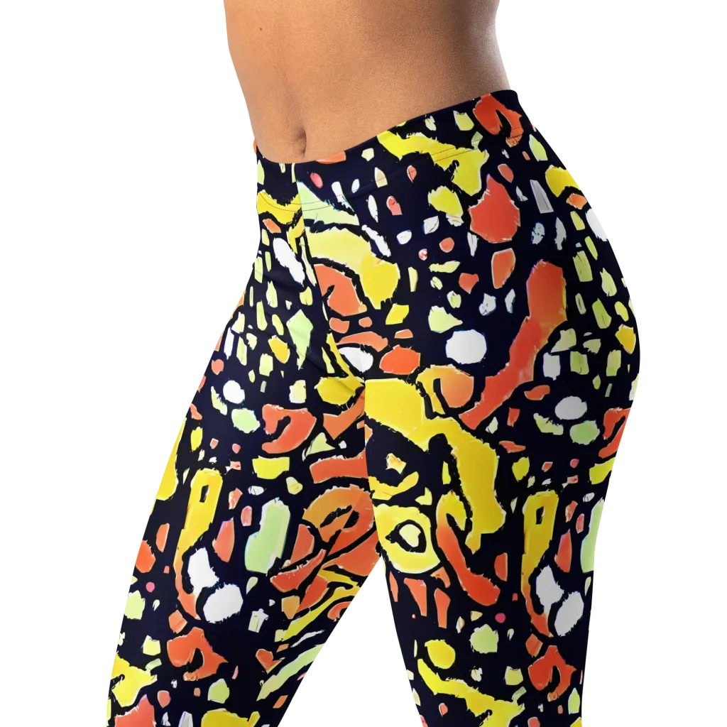 Neon Ink Safari on Leggings — Left Front