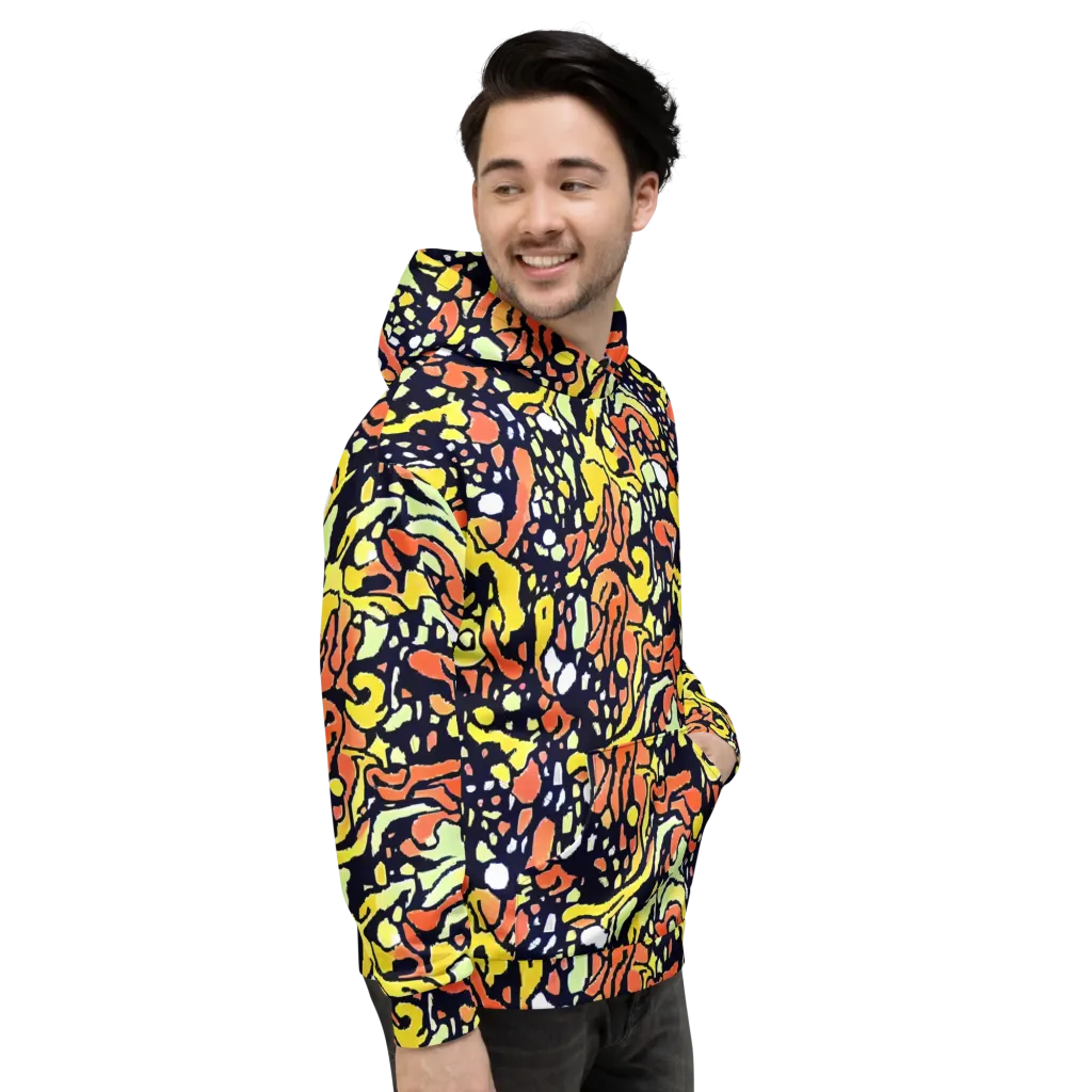 Neon Ink Safari on Hoodie — Right