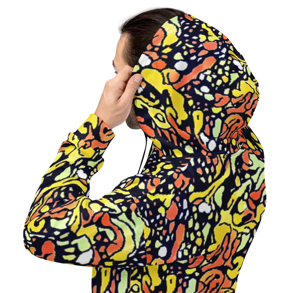 Neon Ink Safari on Hoodie — Back