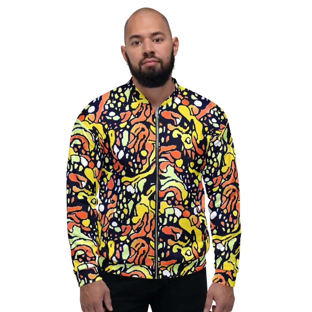 Neon Ink Safari on Bomber Jacket — Front