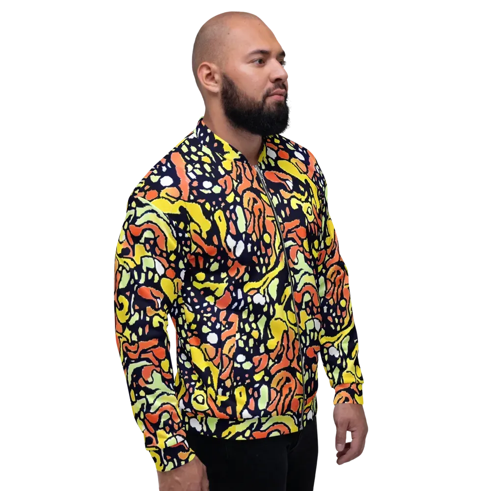 Neon Ink Safari on Bomber Jacket — Right