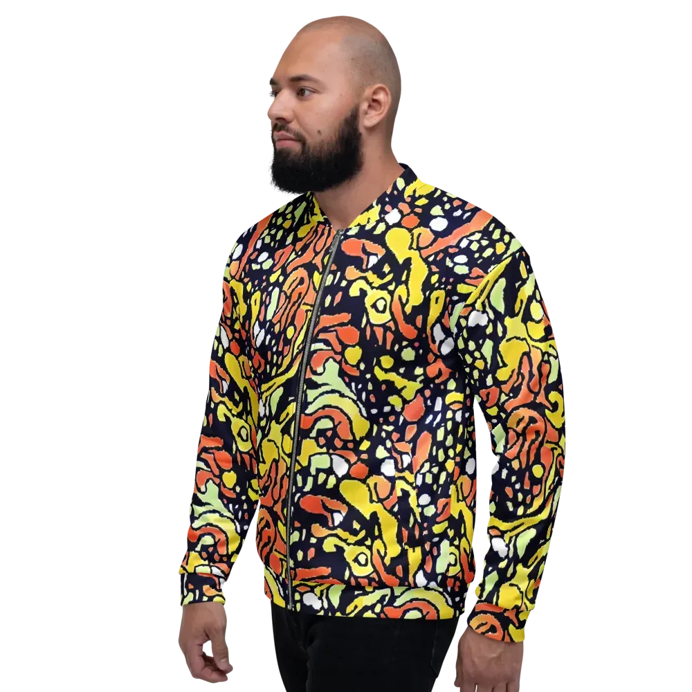 Neon Ink Safari on Bomber Jacket — Left