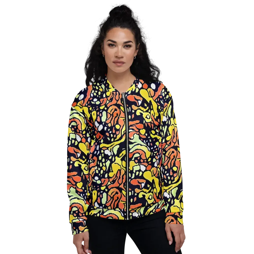 Neon Ink Safari on Bomber Jacket — Front