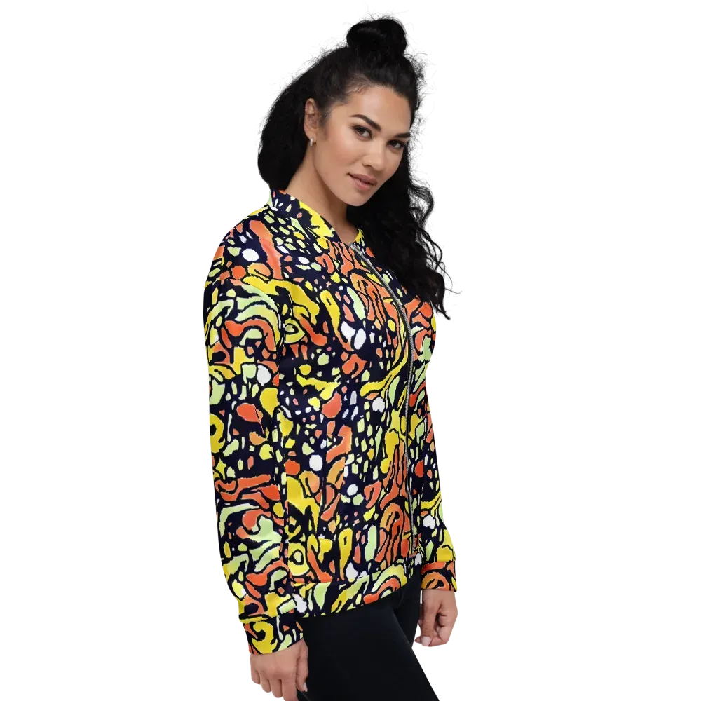 Neon Ink Safari on Bomber Jacket — Right
