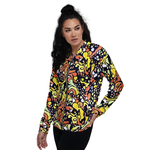 Neon Ink Safari on a Bomber Jacket