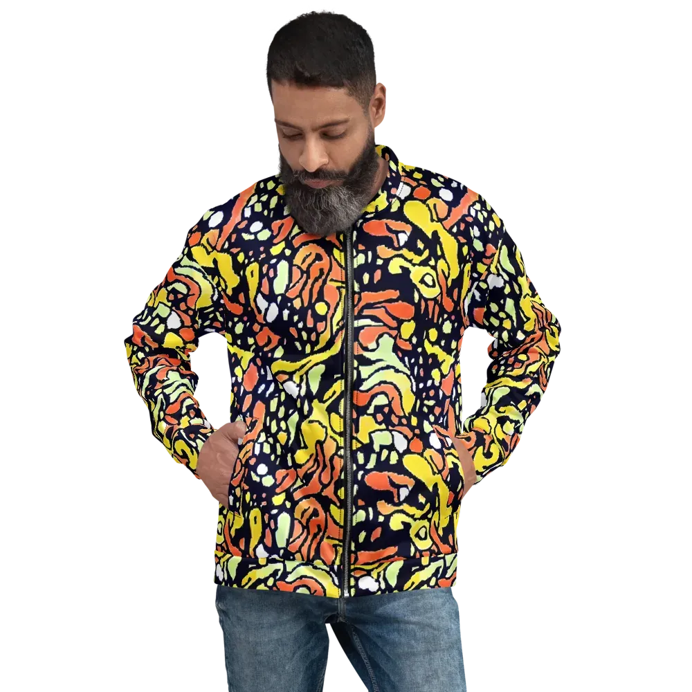 Neon Ink Safari on Bomber Jacket — Front