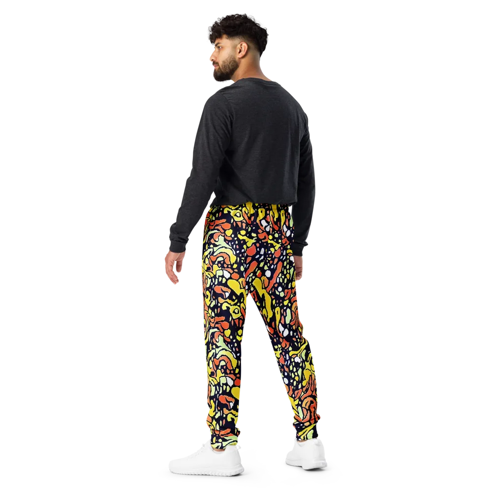 Neon Ink Safari on Men's Joggers — Back