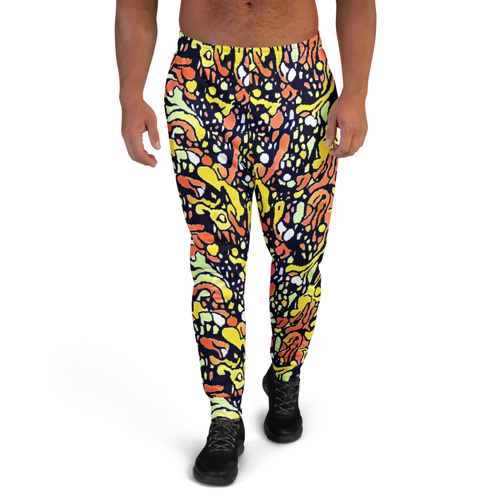 Neon Ink Safari on Men's Joggers — Front