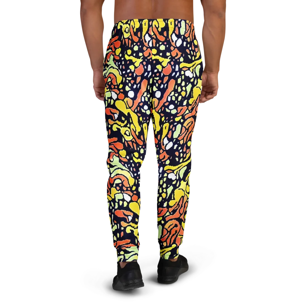 Neon Ink Safari on Men's Joggers — Back