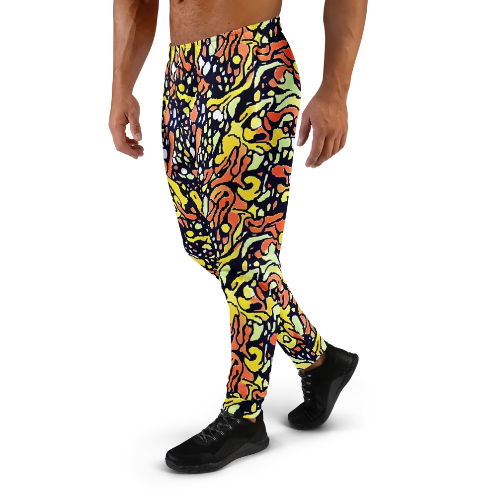 Neon Ink Safari on Men's Joggers — Left