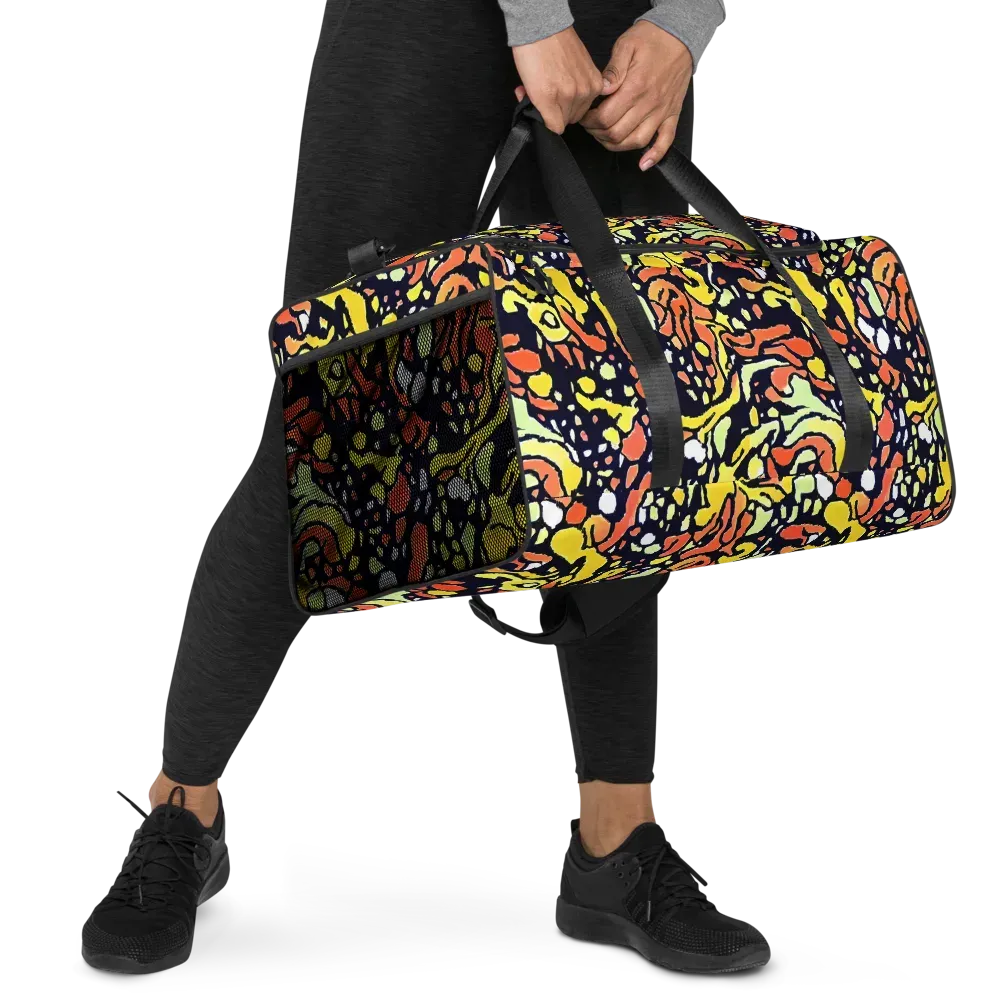 Neon Ink Safari on Duffle Bag — Right Front