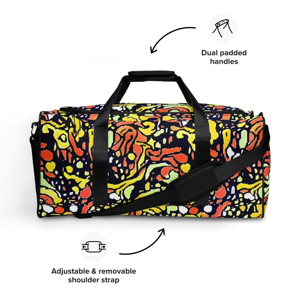 Neon Ink Safari on Duffle Bag — Front