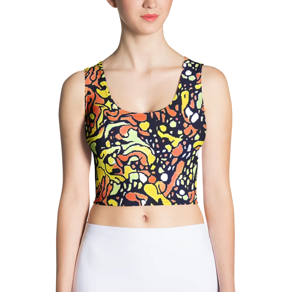 Neon Ink Safari on Crop Top — Front