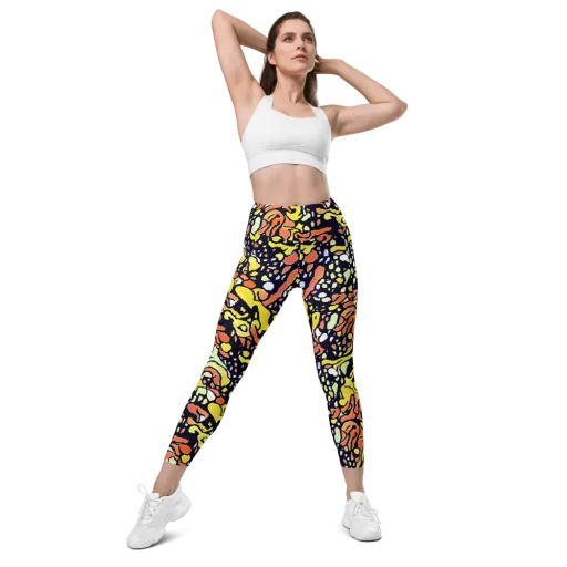 Neon Ink Safari on a Leggings with Pockets