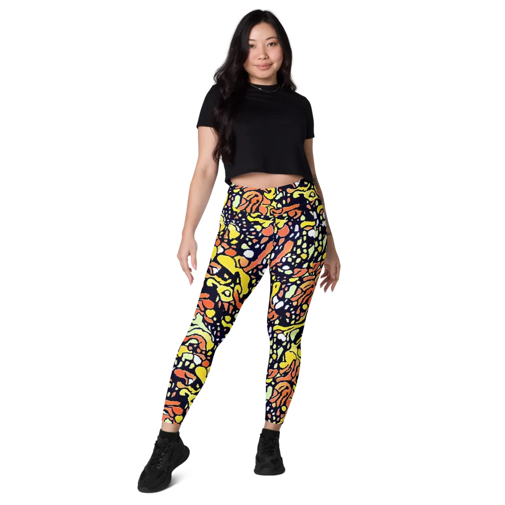 Neon Ink Safari on Leggings with Pockets — Front