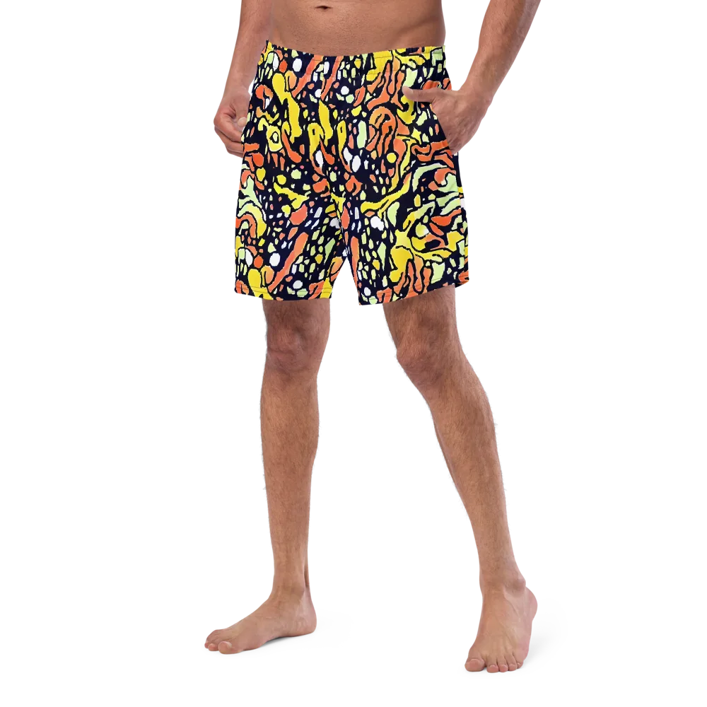 Neon Ink Safari on Swim Trunks — Left Front