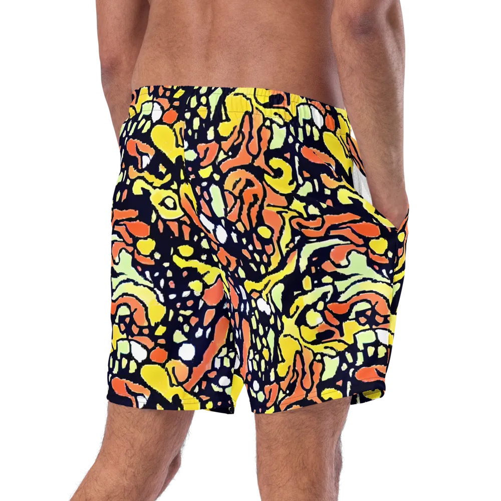 Neon Ink Safari on Swim Trunks — Right Back
