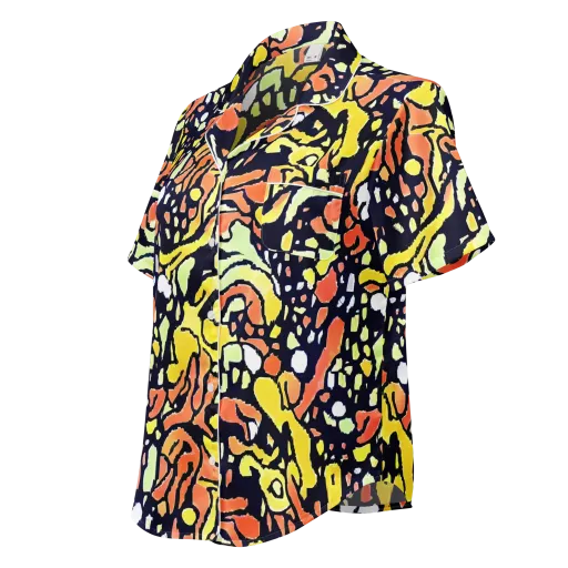 Neon Ink Safari on a Women's Short Sleeve Pajama Top