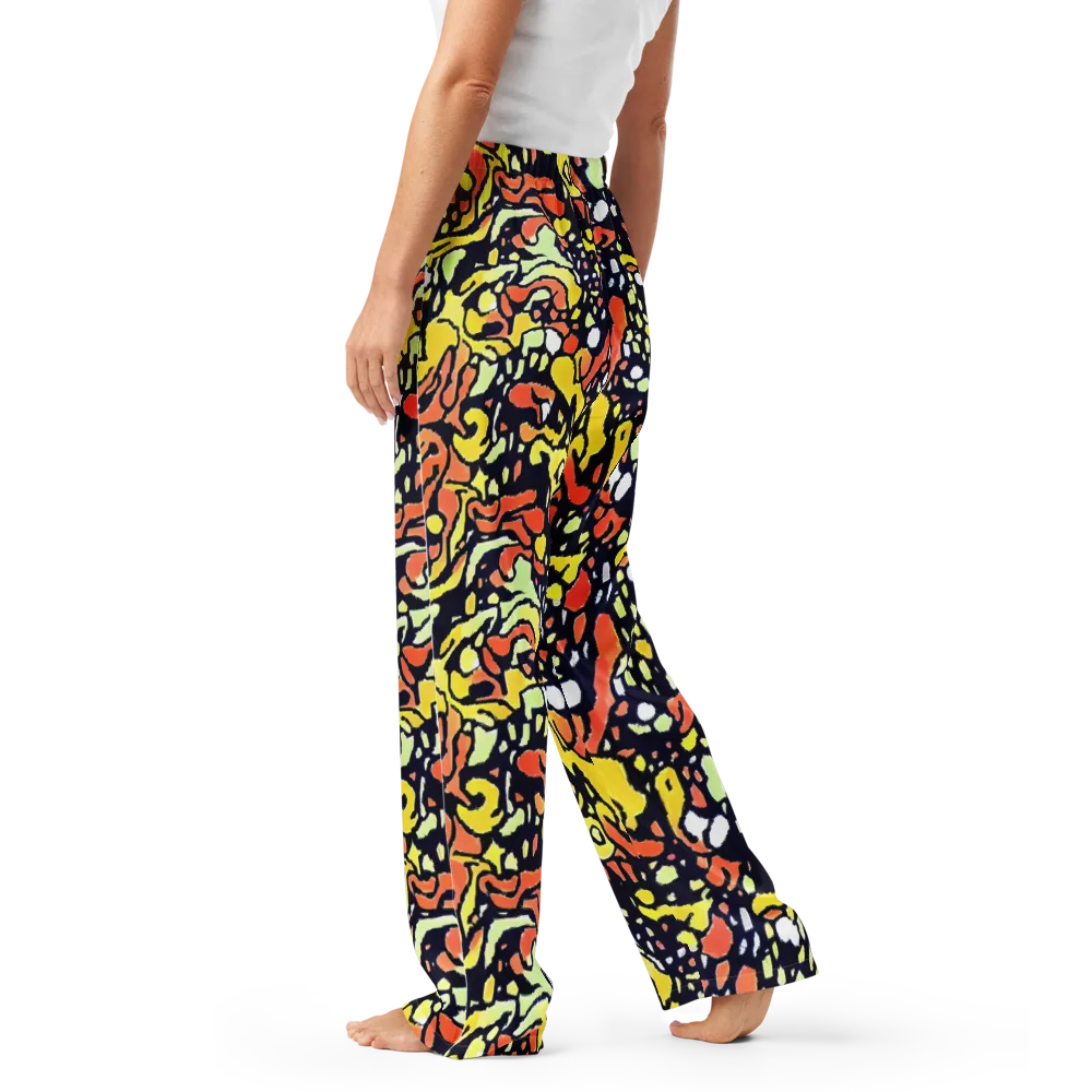 Neon Ink Safari on Women's Pajama Pants — Left