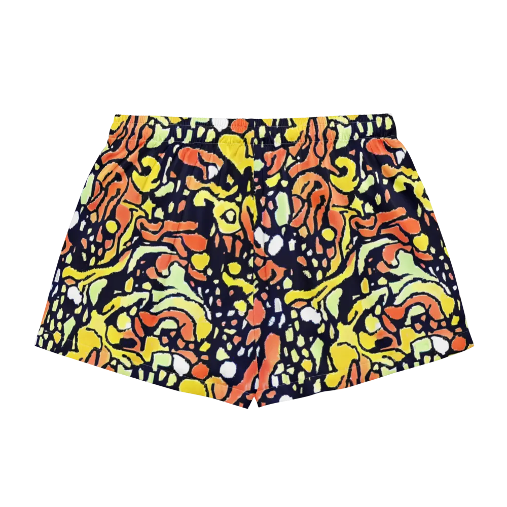 Neon Ink Safari on Women's Pajama Shorts — Back