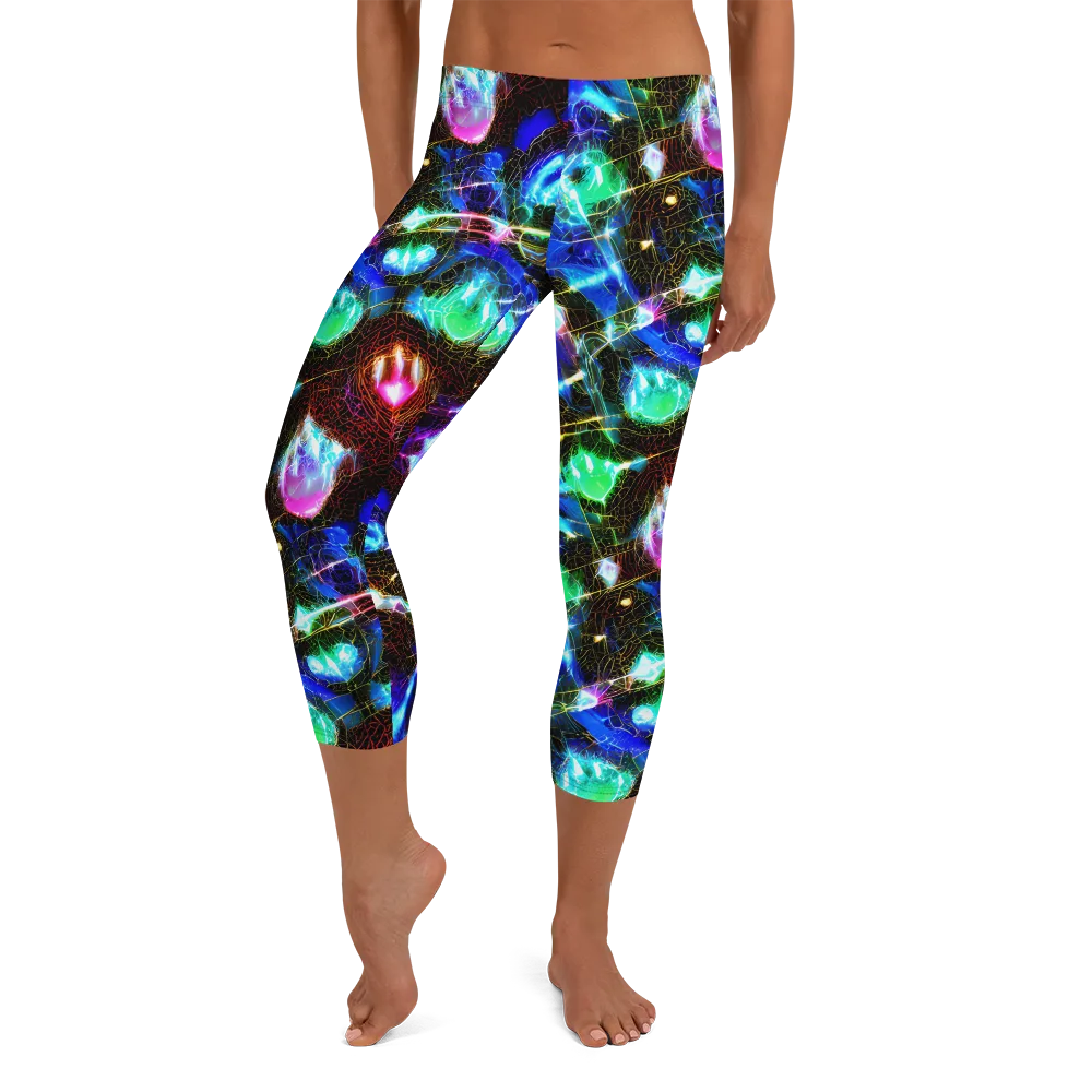 Galactic Vein on Capri Leggings — Front