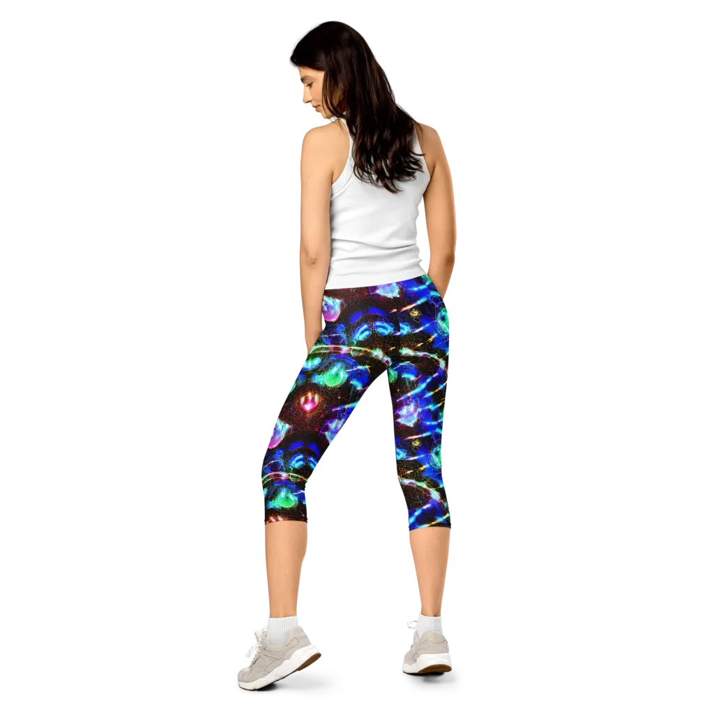 Galactic Vein on Capri Leggings — Back
