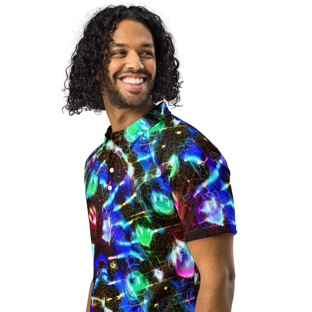 Galactic Vein on Men's Slim Fit Polo Shirt — Left Front