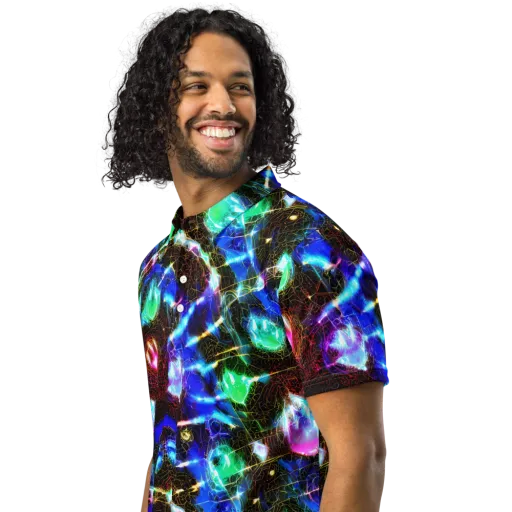 Galactic Vein on a Men's Slim Fit Polo Shirt