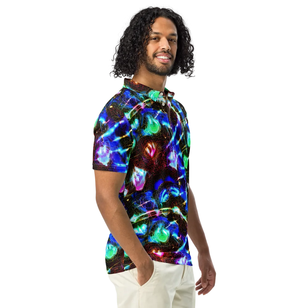 Galactic Vein on Men's Slim Fit Polo Shirt — Right Front