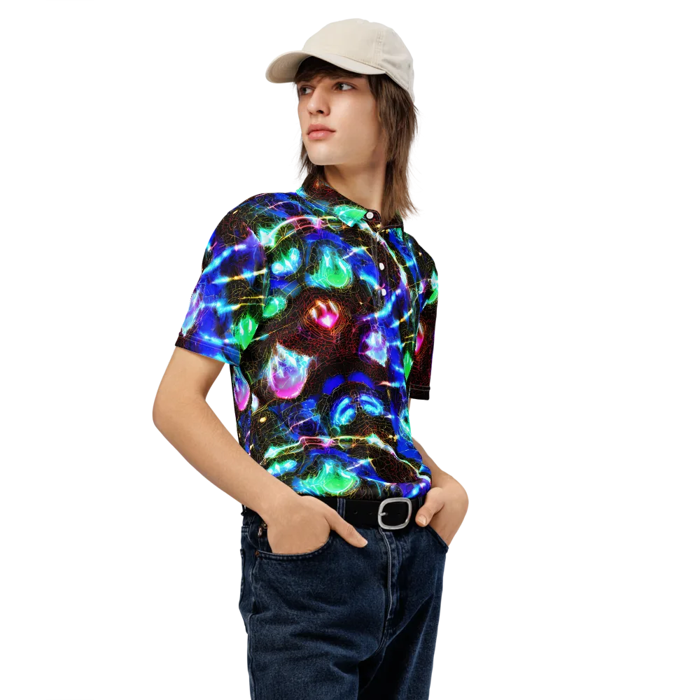 Galactic Vein on Men's Slim Fit Polo Shirt — Right Front