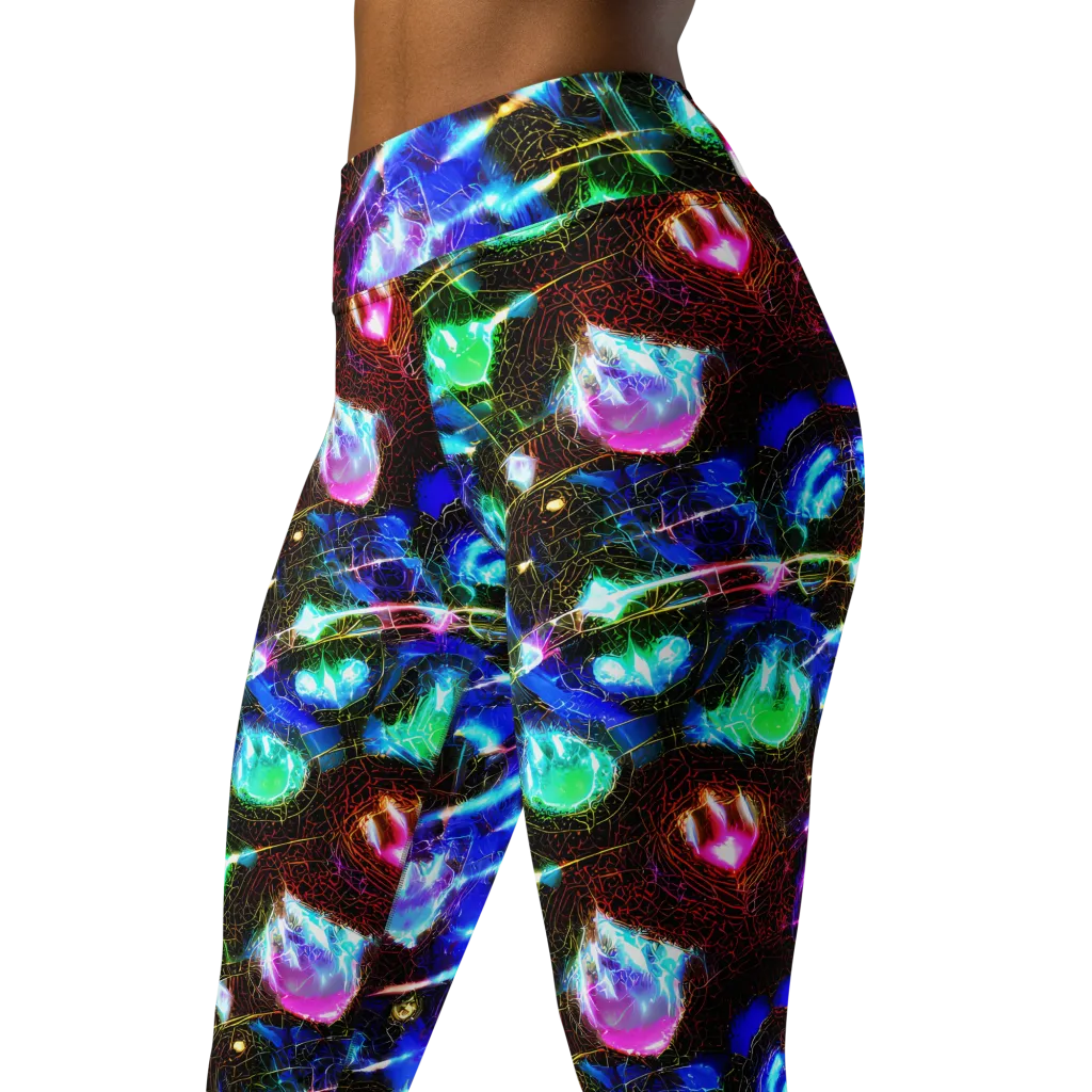 Galactic Vein on Yoga Leggings — Left Front