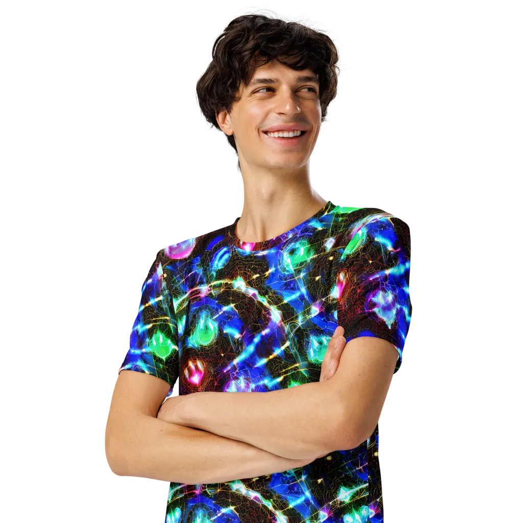 Galactic Vein on Men's Crew Neck T-Shirt — Left Front