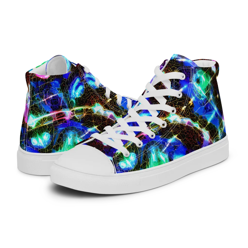 Galactic Vein on Men's High Top Canvas Shoes — Left