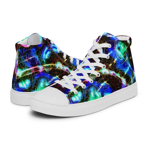 Galactic Vein on a Men's High Top Canvas Shoes