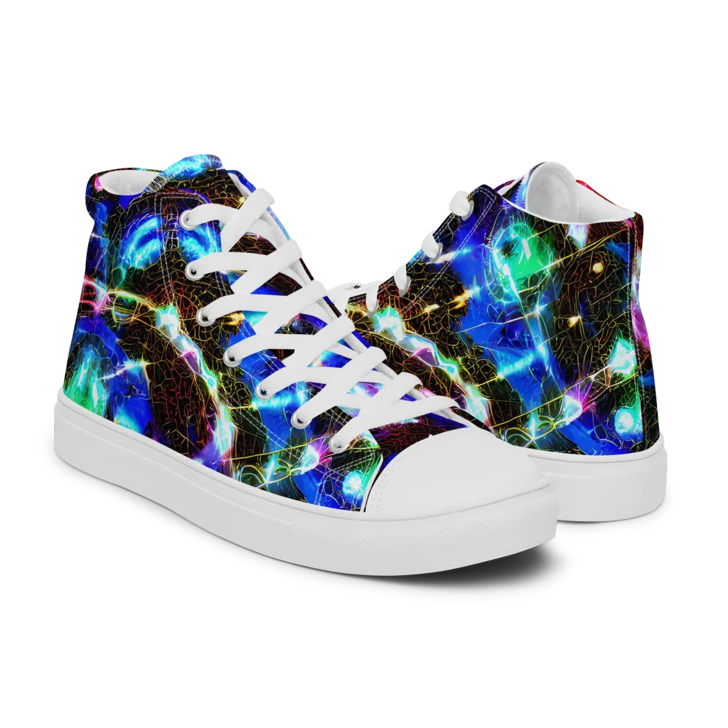 Galactic Vein on Men's High Top Canvas Shoes — Right