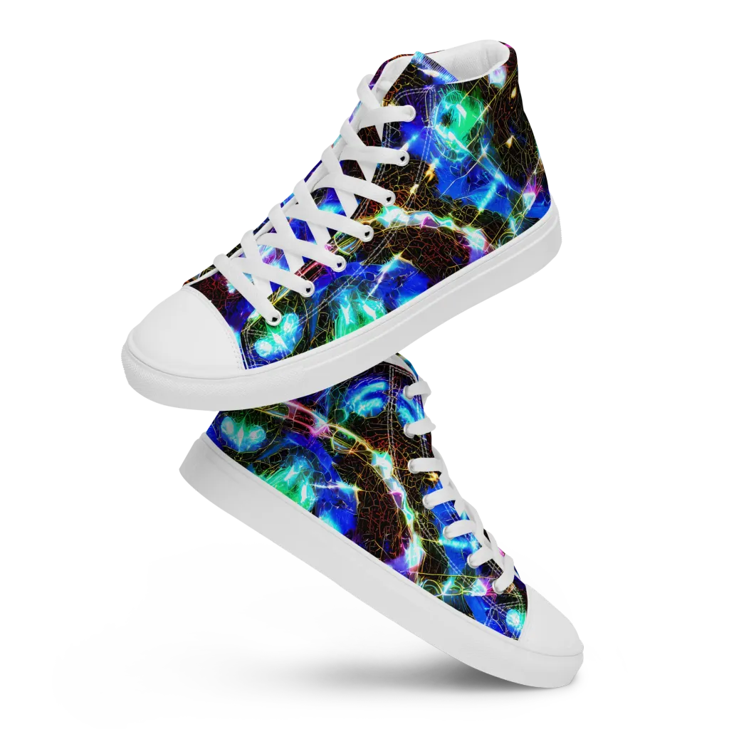 Galactic Vein on Men's High Top Canvas Shoes — Front